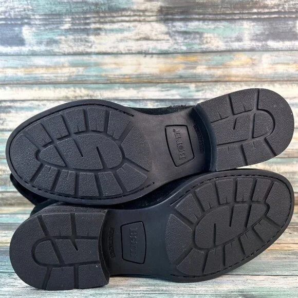 Born Over The Knee Boots Womens Size 7 Black Suede Pull On Block Heel Round Heel - Picture 6 of 13